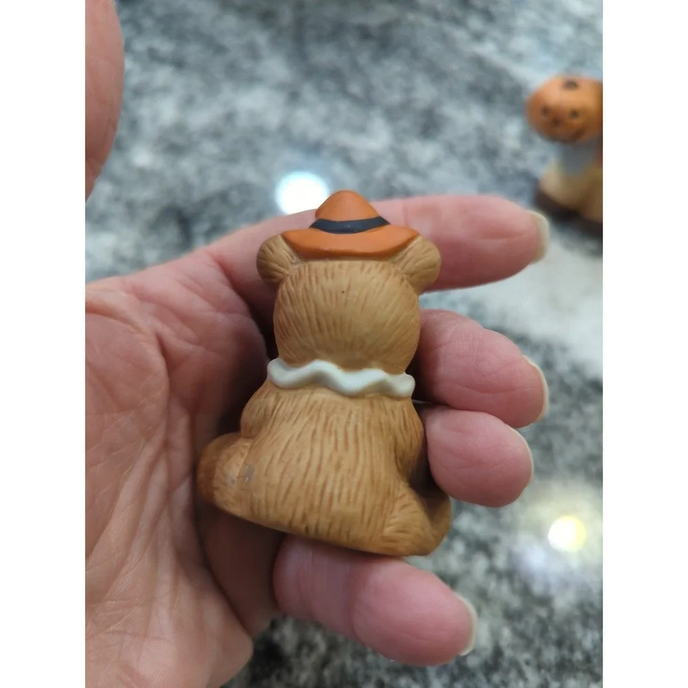6 Vintage Homco Halloween Fall Mini Miniature Holiday Bears Ghost Pumpkin